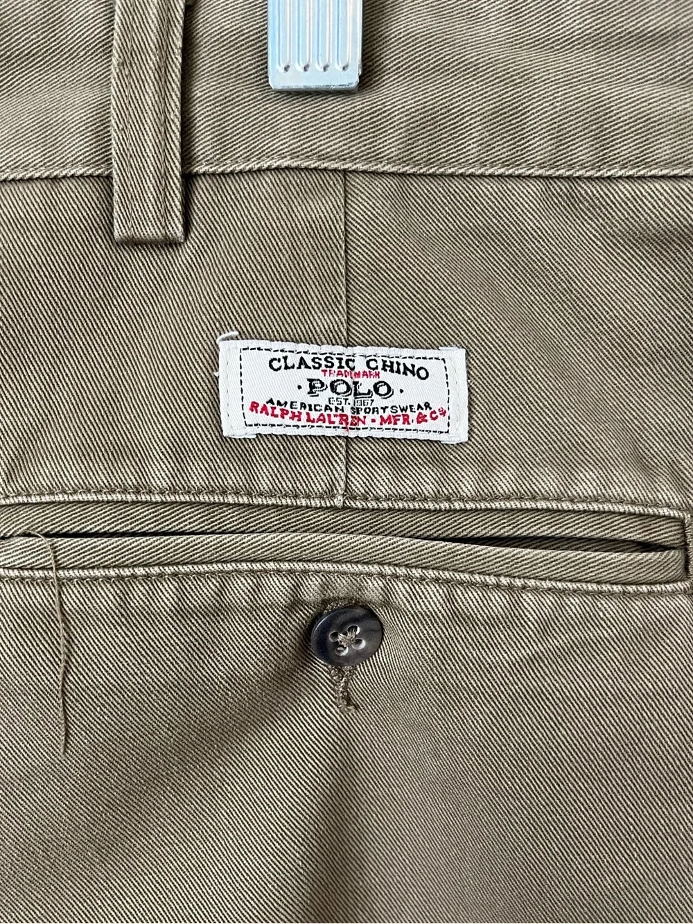 Polo Ralph Lauren Andrew pants Men’s Pleated Khaki brown Chinos pants size 36x30